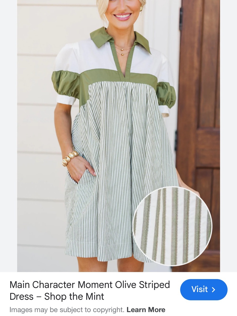 BUNDLE LOT Boutique Dresses - striped and solid SZ LARGE entro & shop mint (5) - Picture 7 of 11